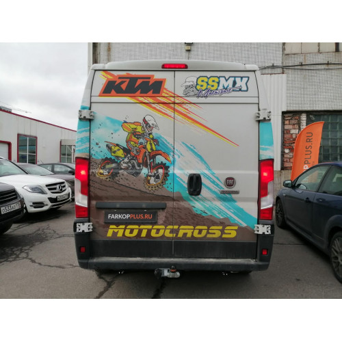 Фаркоп Лидер Плюс на FIAT Ducato 2006–  Арт. P105-F (250, длинна L4) (от центра заднего колеса до края заднего бампера 1380мм)