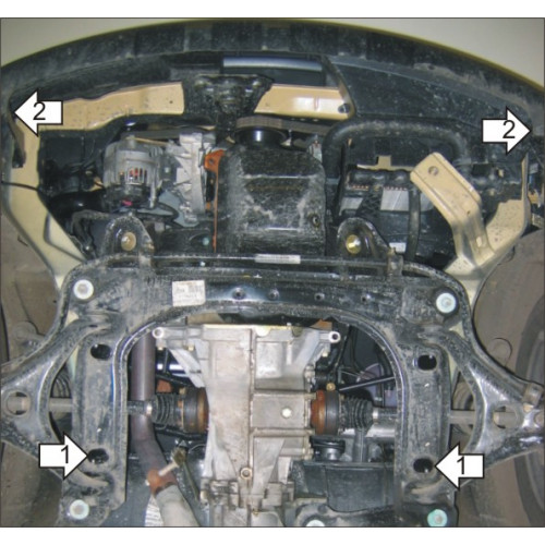 Защита Картера двигателя, КПП MOTODOR для Volkswagen Pointer 2005-2009, Сталь 2 мм - Арт. 2719