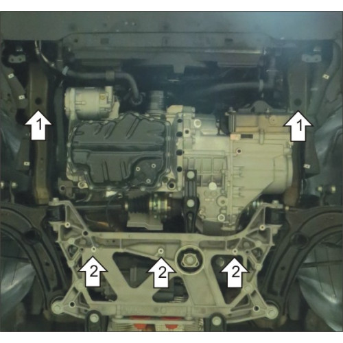 Защита Картера двигателя, КПП MOTODOR для Volkswagen Passat B8 2015-2023, Сталь 2 мм - Арт. 2736