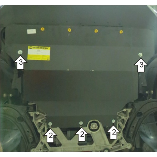 Защита Картера двигателя, КПП MOTODOR для Volkswagen Passat B8 2015-2023, Сталь 2 мм - Арт. 2736