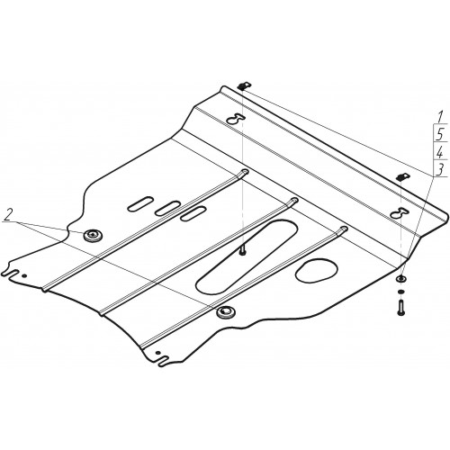 Защита Картера двигателя, КПП MOTODOR для Geely MK 2008-2015, Сталь 2 мм - Арт. 4202