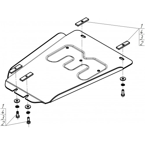 Защита КПП MOTODOR для Jac T8 2019-, Алюминий 4 мм - Арт. 348303