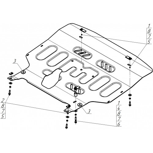 Защита Картера двигателя, КПП MOTODOR для SWM G01 2023-, Сталь 2 мм - Арт. 75101