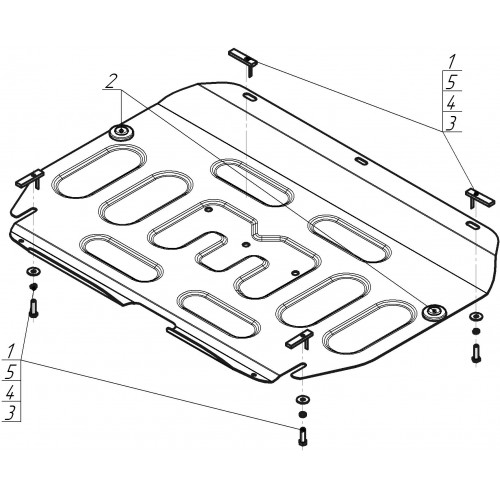 Защита Картера двигателя, КПП MOTODOR для JAC J7 2020- (I), Сталь 2 мм - Арт. 78301