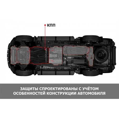 Защита КПП АвтоБроня для Fiat Fullback 2016-, Сталь 45778 мм - Арт. 111.04047.2