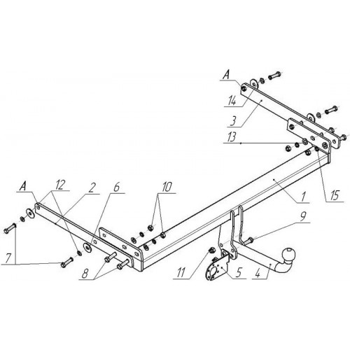 Фаркоп Avtos на FORD Kuga 2008-2012 Арт.FD 22