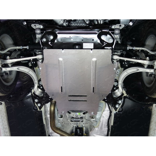 Защита КПП ТСС для Audi A4 2015-2025 (B9), Алюминий 4 мм - Арт. ZKTCC00190